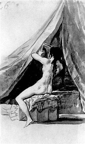 Joven desnuda mirándose al espejo  - Francisco de Goya