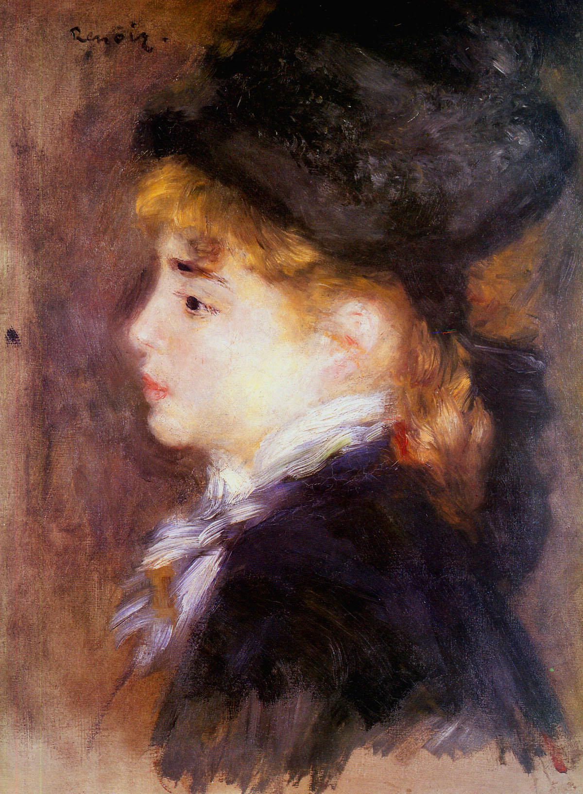 Portrait of Margot (Portrait of a Model) - <b>Pierre-Auguste Renoir</b> - portrait-of-margot-portrait-of-a-model-1877