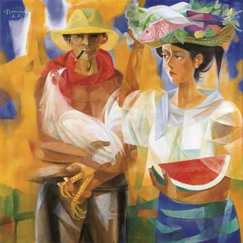 Vendors from the market place - Vicente Manansala