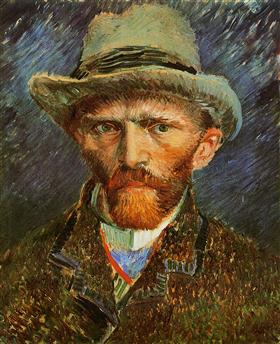 Autorretrato con un sombrero de fieltro gris, Vincent van Gogh
