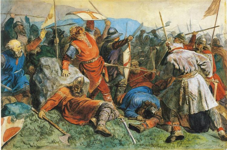 Saint Olav at the Battle of Stiklestad, 1859 - Peter Nicolai Arbo