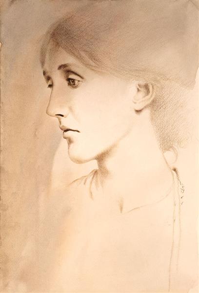Cover Design, Unpublished, Portrait of Virginia Woolf, 1990 - Aydin Aghdashloo