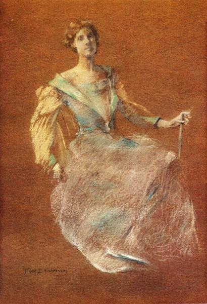 Lady in Blue, 1910 - Томас Уилмер Дьюинг