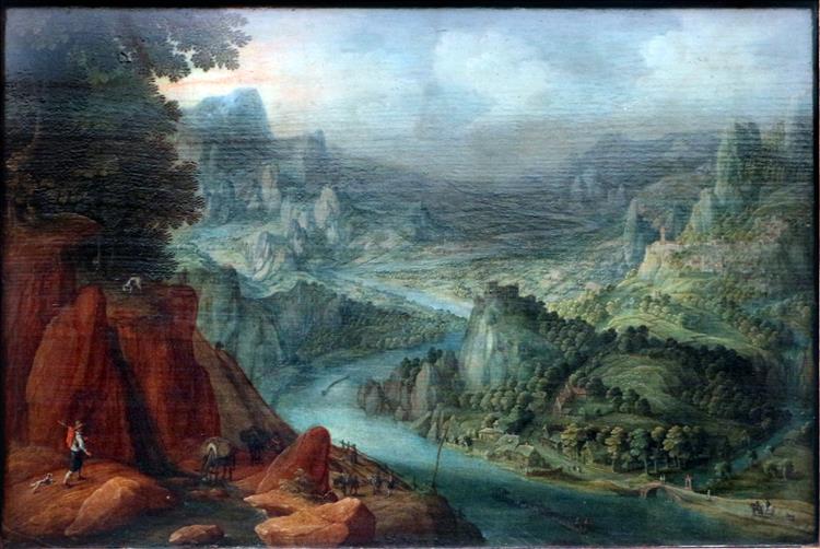 Mountainous Landscape with River - Tobias Verhaecht