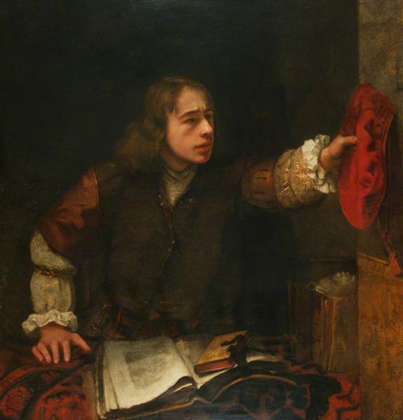 A Young Man Reaching for His Cap, 1665 - Samuel van Hoogstraten