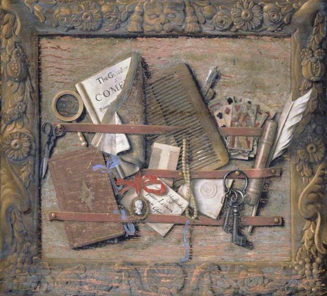 Trompe L'Oeil of a Framed Necessary Board, 1663 - Самюэл ван Хогстратен