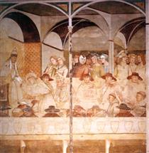 Pope Boniface VIII Receiving St Louis of Toulouse as a Novice - Ambrogio Lorenzetti