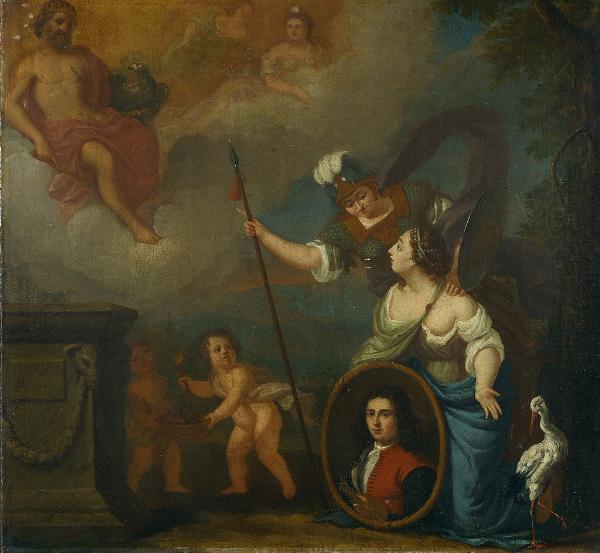 Self Portrait in Allegorical Scene for the Orphanage, 1688 - Jurriaen Pool