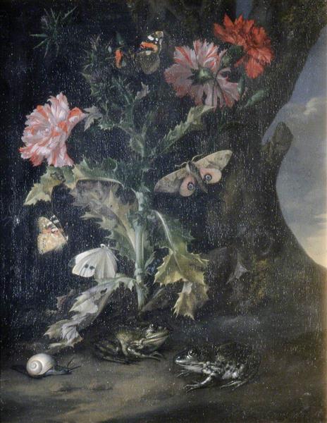 Still Life with Carnations 1682, 1682 - Willem van Aelst