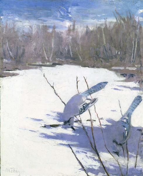 Blue Jays in Winter, 1909 - Abbott Thayer