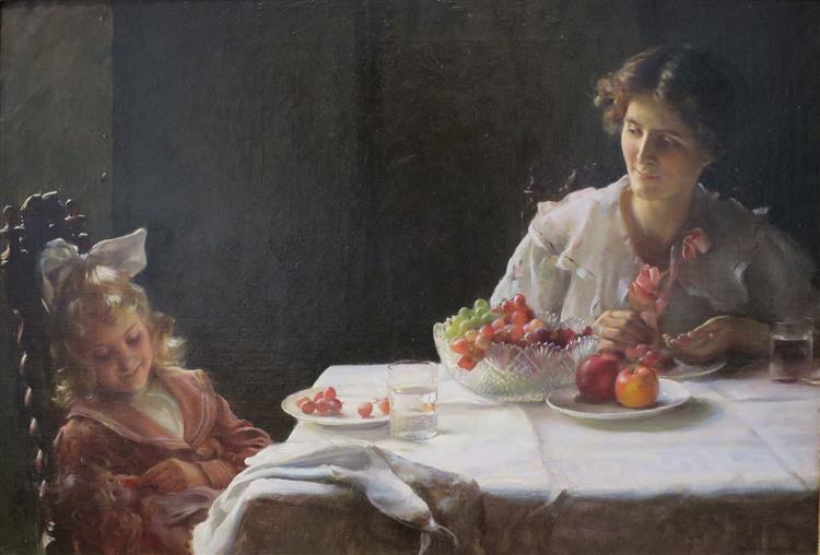 Сніданок утрьох, 1909 - Charles Courtney Curran
