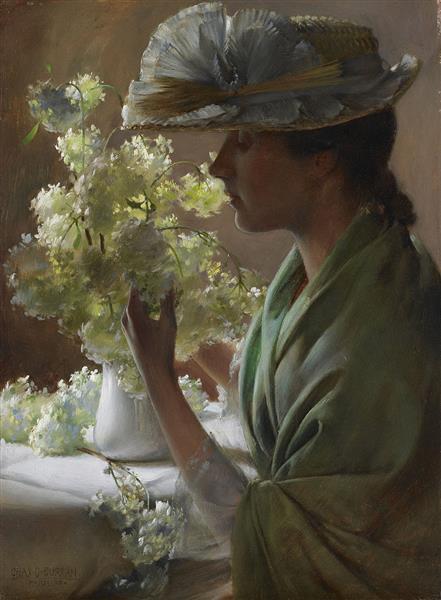 Lady with a Bouquet, 1890 - Чарльз Кортни Каран