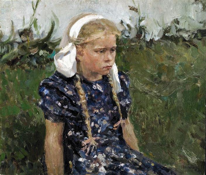 A Girl in a White Kerchief, 1960 - Григорьев, Сергей Алексеевич