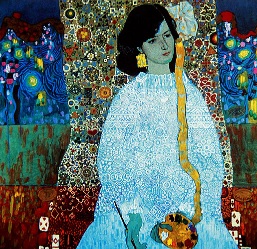 Дівчина з палітрою та пензлем. Портрет Іванни Московки, 1982 - Віктор Зарецький
