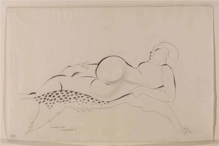 Nude Woman Reclining on a Leopard Skin, 1928 - Eric Gill