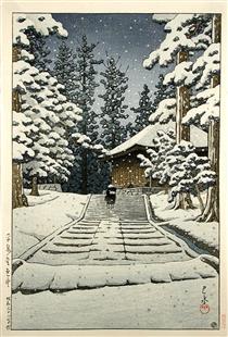 Konjikido in Snow, Hiraizumi - 川瀨巳水