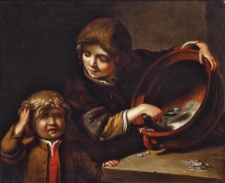 Zwei Kinder Bei Der Mahlzeit - Jan Miense Molenaer