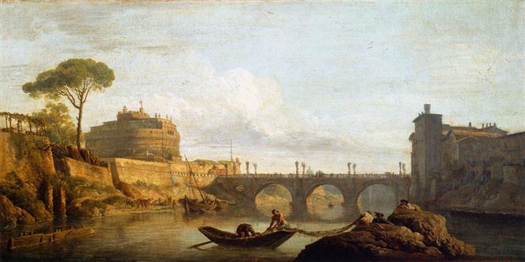 The Bridge and the Castel Sant'angelo in Rome, 1745 - Клод Жозеф Верне
