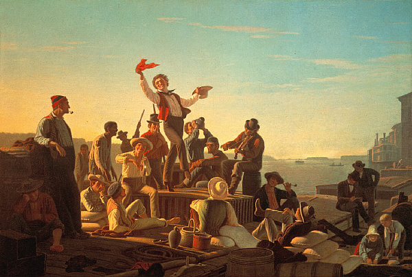 Jolly Flatboatmen in Port, 1857 - George Caleb Bingham