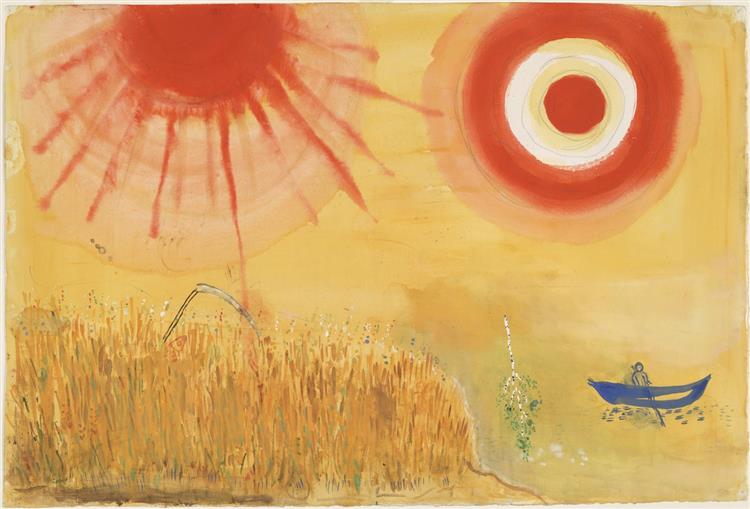A Wheatfield on a Summer's Afternoon, 1942 - Marc Chagall