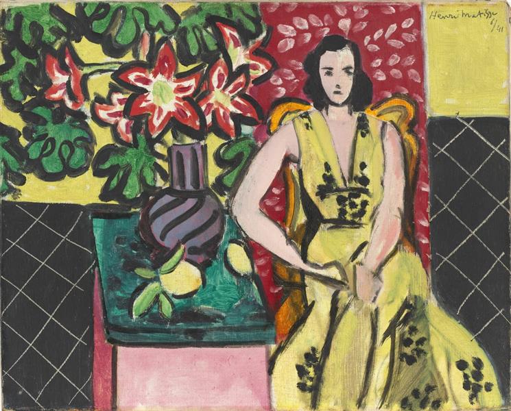 Сидяча жінка з вазою з амарилісом, 1941 - Анрі Матісс