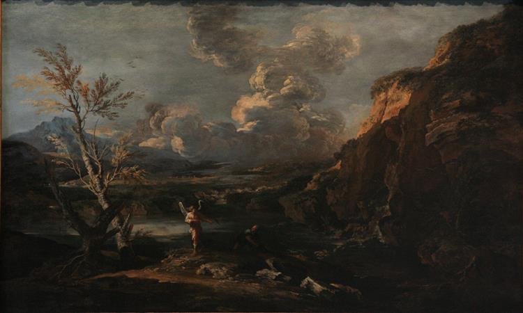 Landscape with Tobit and the Angel, c.1670 - Salvator Rosa