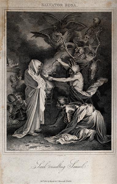 Saul Consults Samuel After the Witch of Endor Has Conjured - Сальватор Роза