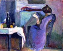Reading Woman In Violet Dress - 馬蒂斯