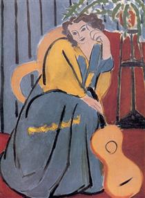 Woman in Yellow and Blue with a Guitar - Henri Matisse
