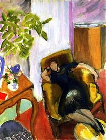 Young Girl in Black in Yellow Armchair - Henri Matisse