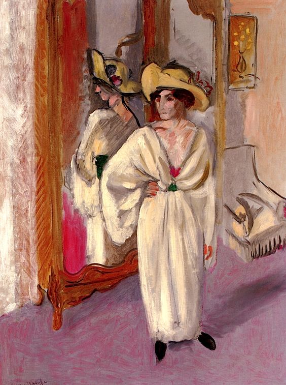 Woman in White in Front of a Mirror, 1918 - Henri Matisse - WikiArt.org