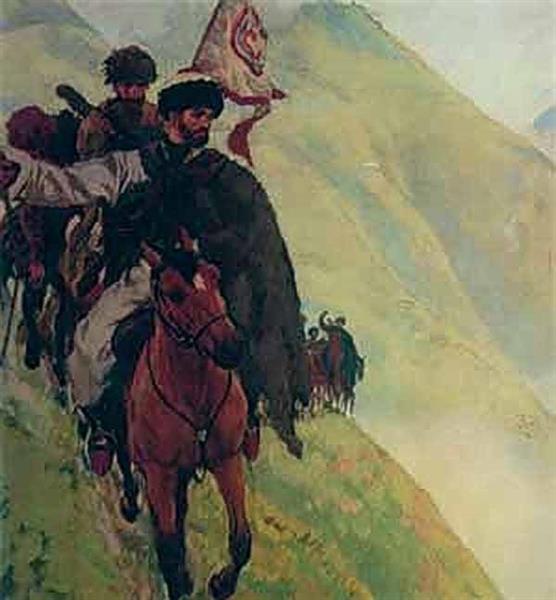 Illustration to Leo Tolstoy's «Hadji-Murat», 1912 - 1915 - Eugene Lanceray