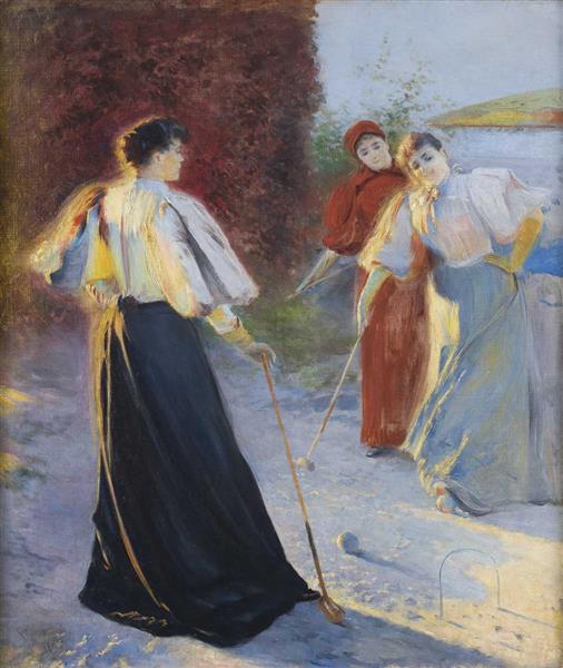 Play In The Krotte, 1885 - Leon Wyczółkowski