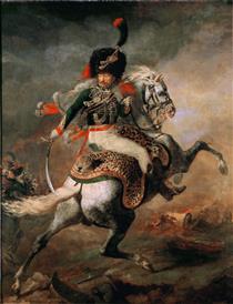 Officer of the Chasseurs Charging on Horseback (Charging Hussar) - 西奧多·傑利柯