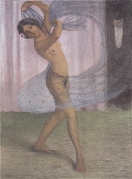 Tänzerin Mit Schleier, Von Einem Mann Beobachtet, 1903 - Отто Мюллер