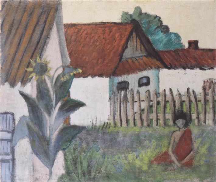 Zigeunerin Im Garten, 1929 - Отто Мюллер