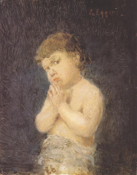 Betendes Kind, 1890 - Albin Egger-Lienz