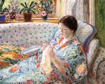 The Chinese Robe (also Known as Girl Sewing) - Фридрих Карл Фриске