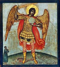 the Archangel Michael Trampling the Devil Underfoot - Simon Ouchakov