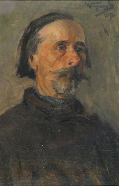 Etude of the male head, 1898 - Nikolai Kuznetsov
