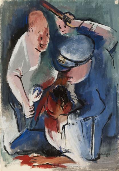 Untitled (Police Beating), 1943 - Norman Lewis
