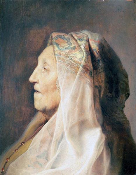 Profile Head of an Old Woman, c.1630 - Ян Ливенс