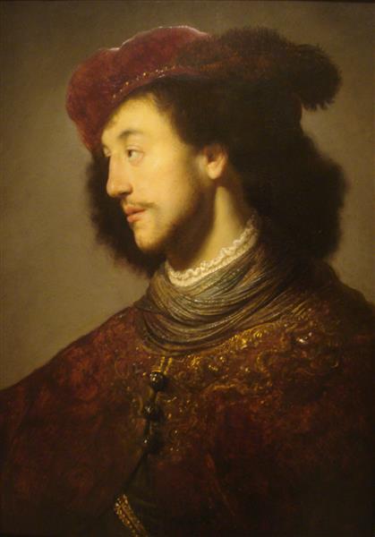 Young Man with a Red Beret, c.1629 - Ян Ливенс