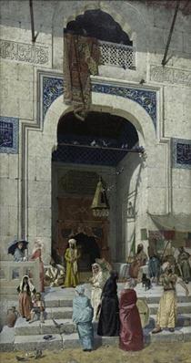At The Mosque Entrance - Osman Hamdi