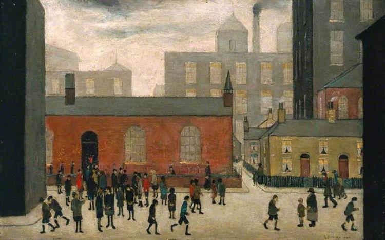 Coming Out of School, 1927 - L. S. Lowry