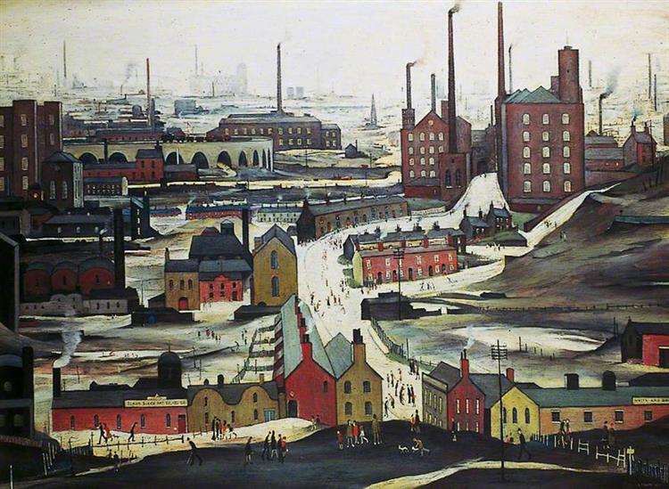 Industrial Landscape, Ashton Under Lyne, 1952 - L. S. Lowry