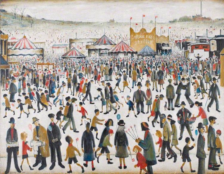 Lancashire Fair, Good Friday, Daisy Nook, 1946 - Лоуренс Стивен Лаури