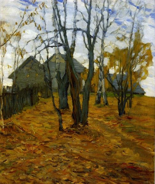 Осенний пейзаж . 1910, 1910 - Бялыницкий-Бируля