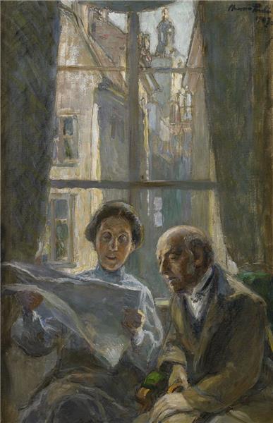 The old house. Betty reading, 1907 - Ханна Хирш-Паули