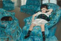 Kleines Mädchen im blauen Fauteuil - Mary Cassatt